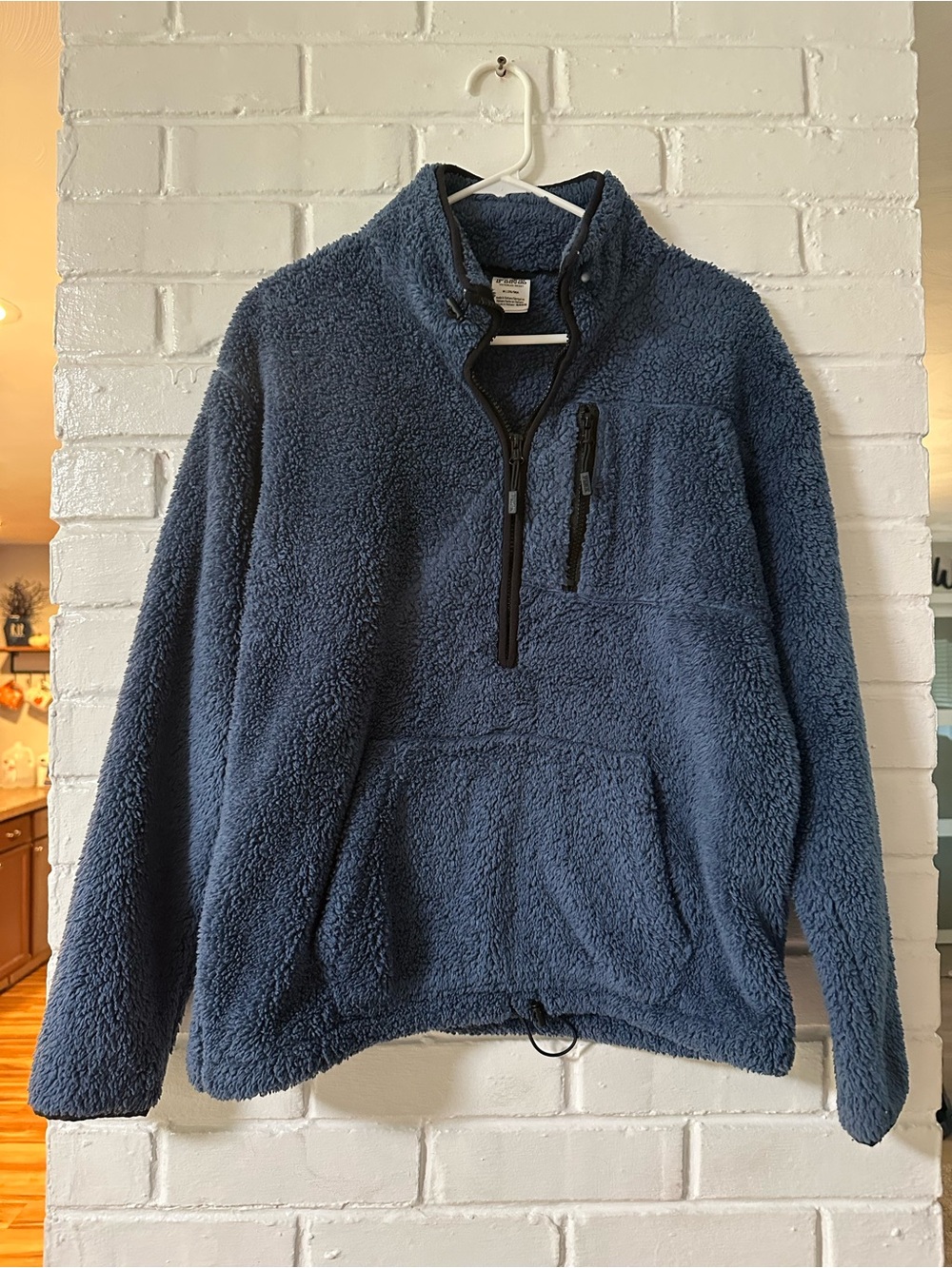 PINK! Navy Plush Quarter-Zip Fleece Pullover